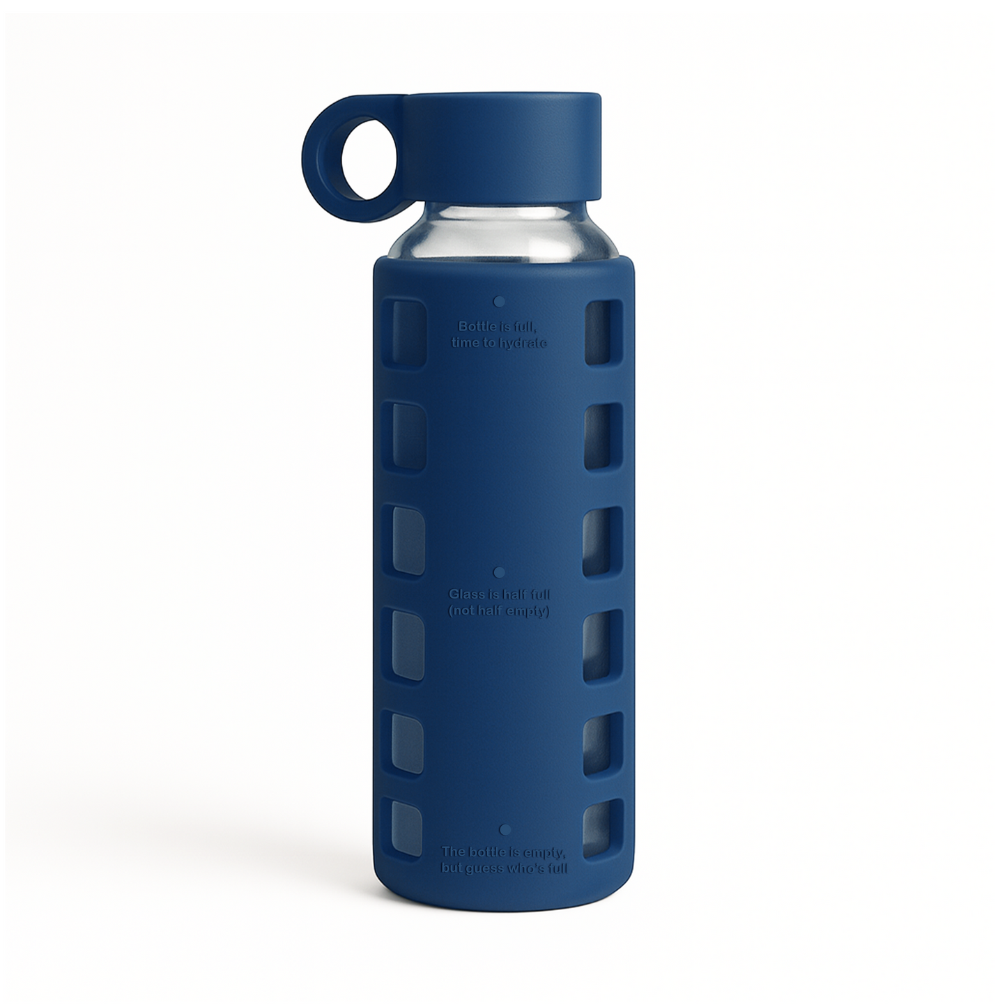 Glass Water Bottle with Silicone Sleeve & Time Markings