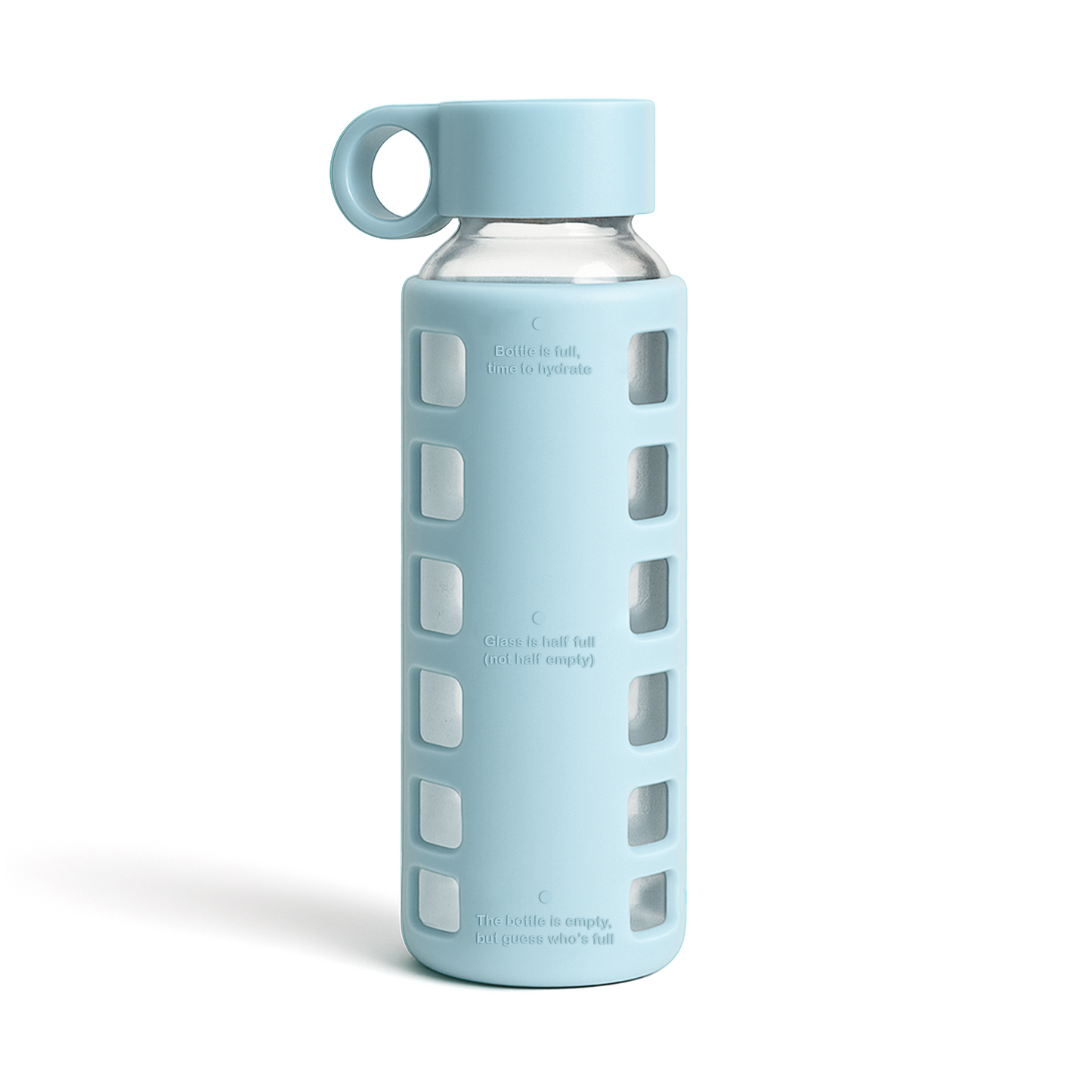 Glass Water Bottle with Silicone Sleeve & Time Markings