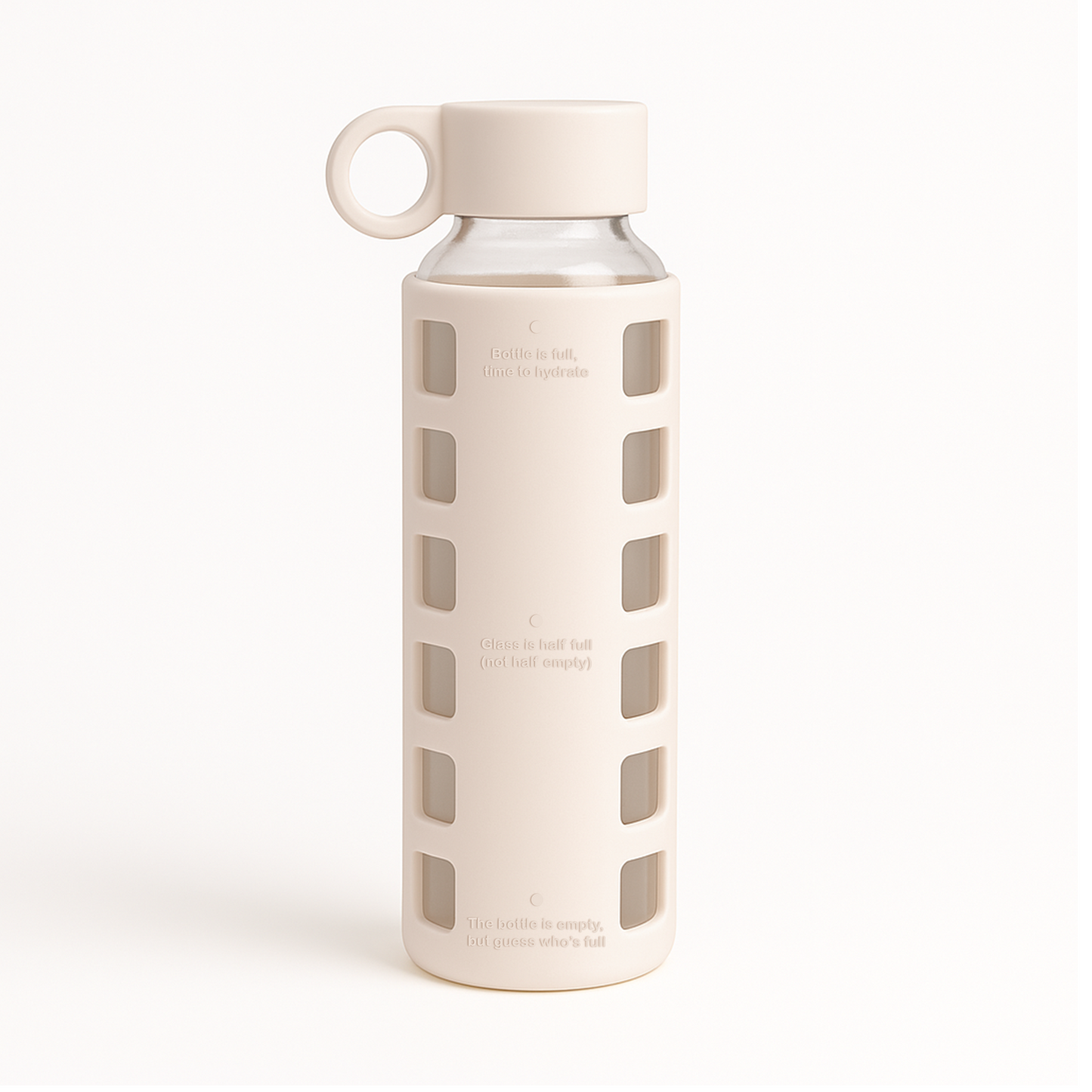 Glass Water Bottle with Silicone Sleeve & Time Markings