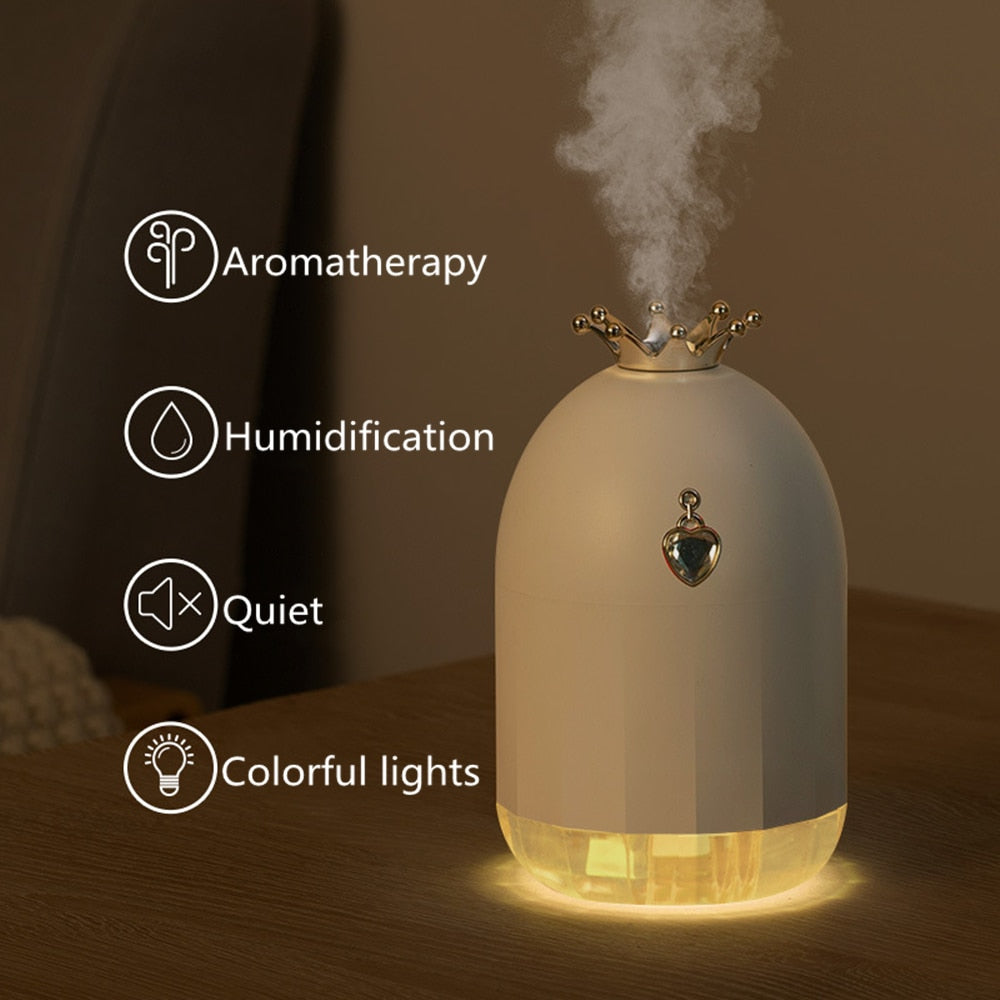 Crown Humidifier with 7-Color LED Night Light
