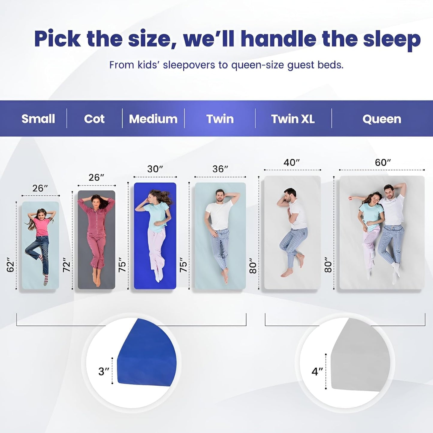 Hazli Memory Foam Camping Mattress – Twin XL