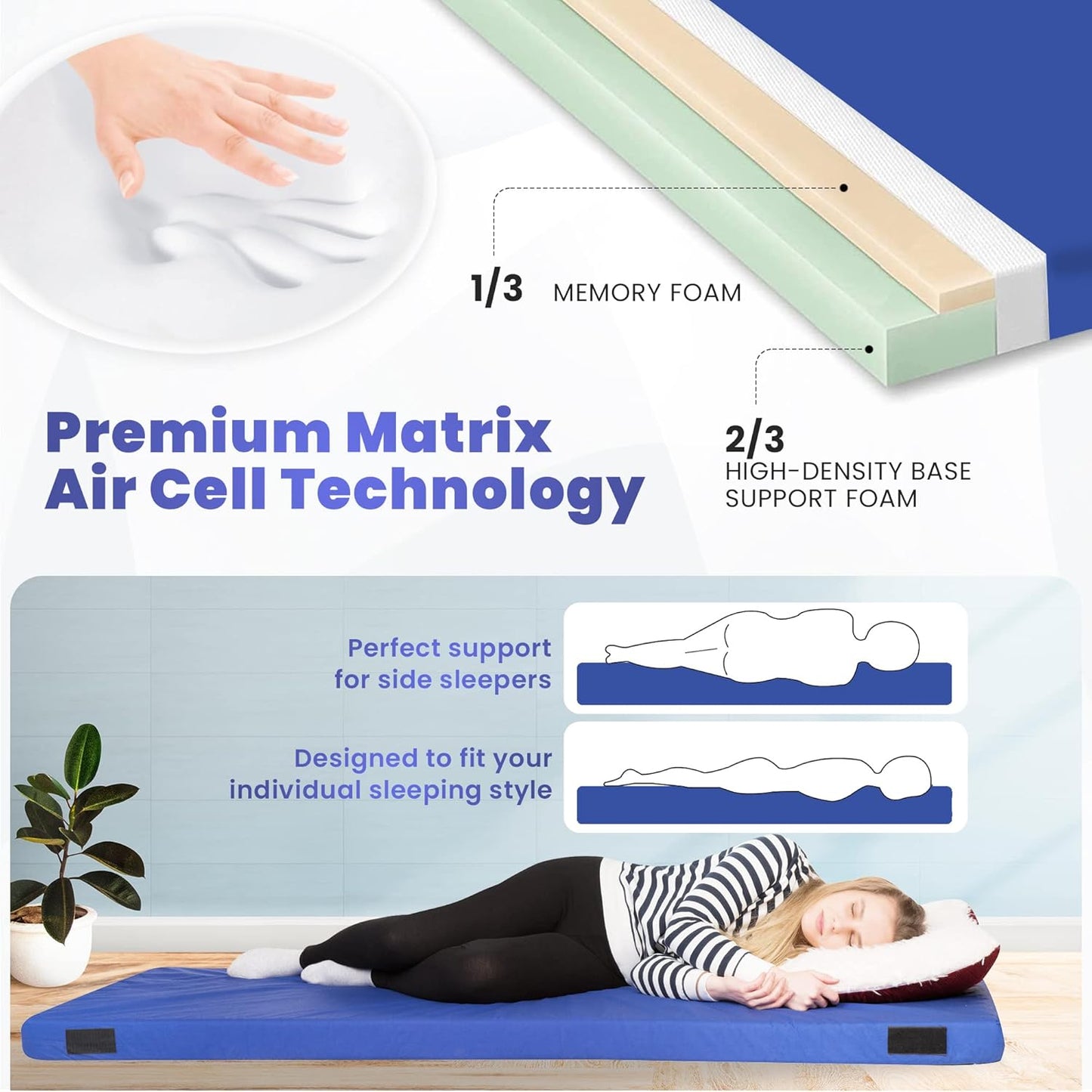 Hazli Memory Foam Camping Mattress – Twin XL