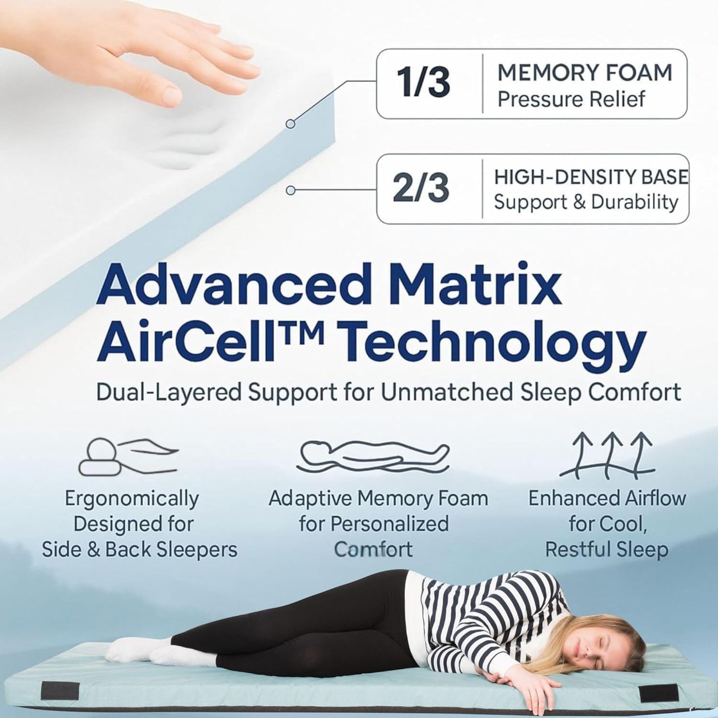 Hazli Memory Foam Camping Mattress – Twin XL