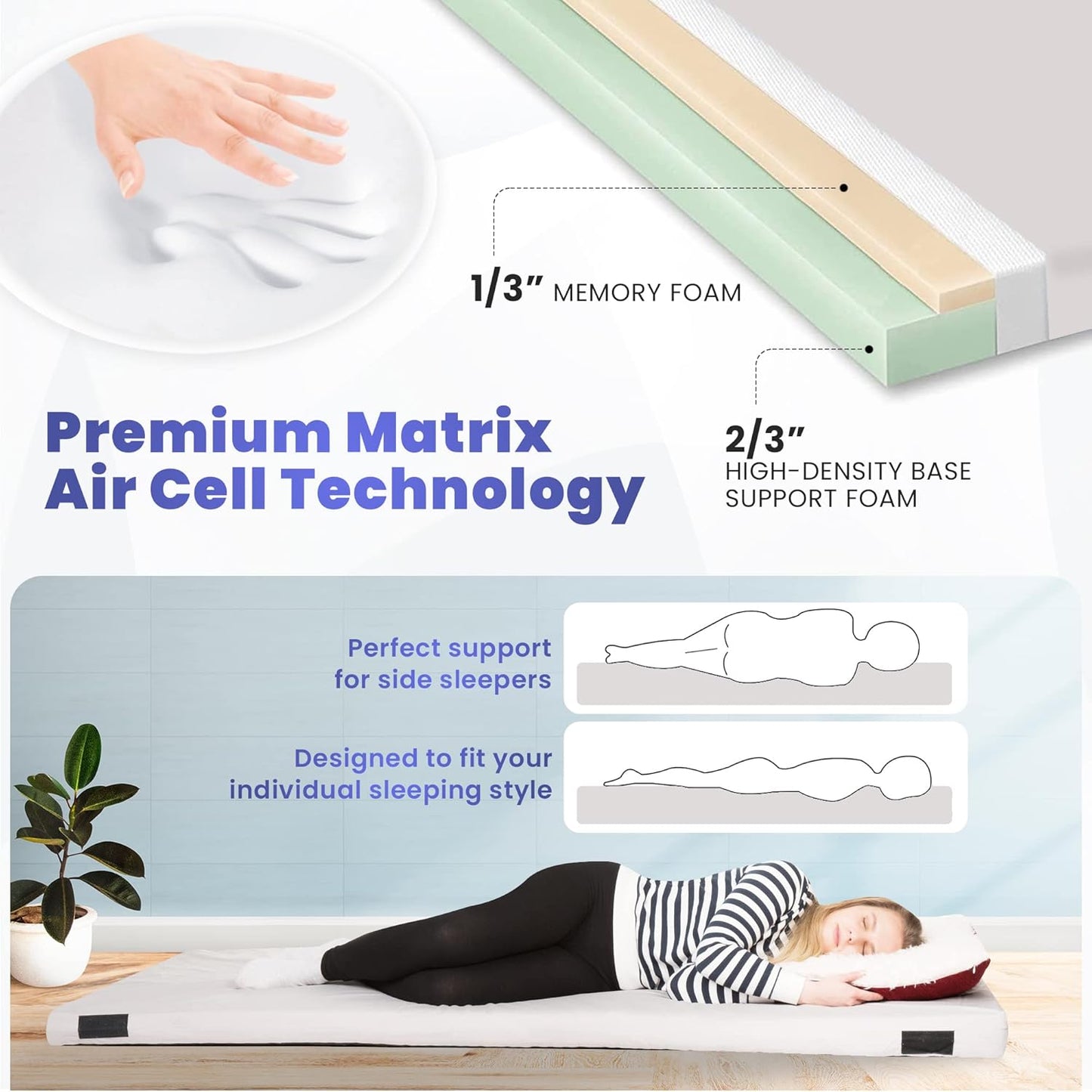 Hazli Memory Foam Camping Mattress – Twin XL