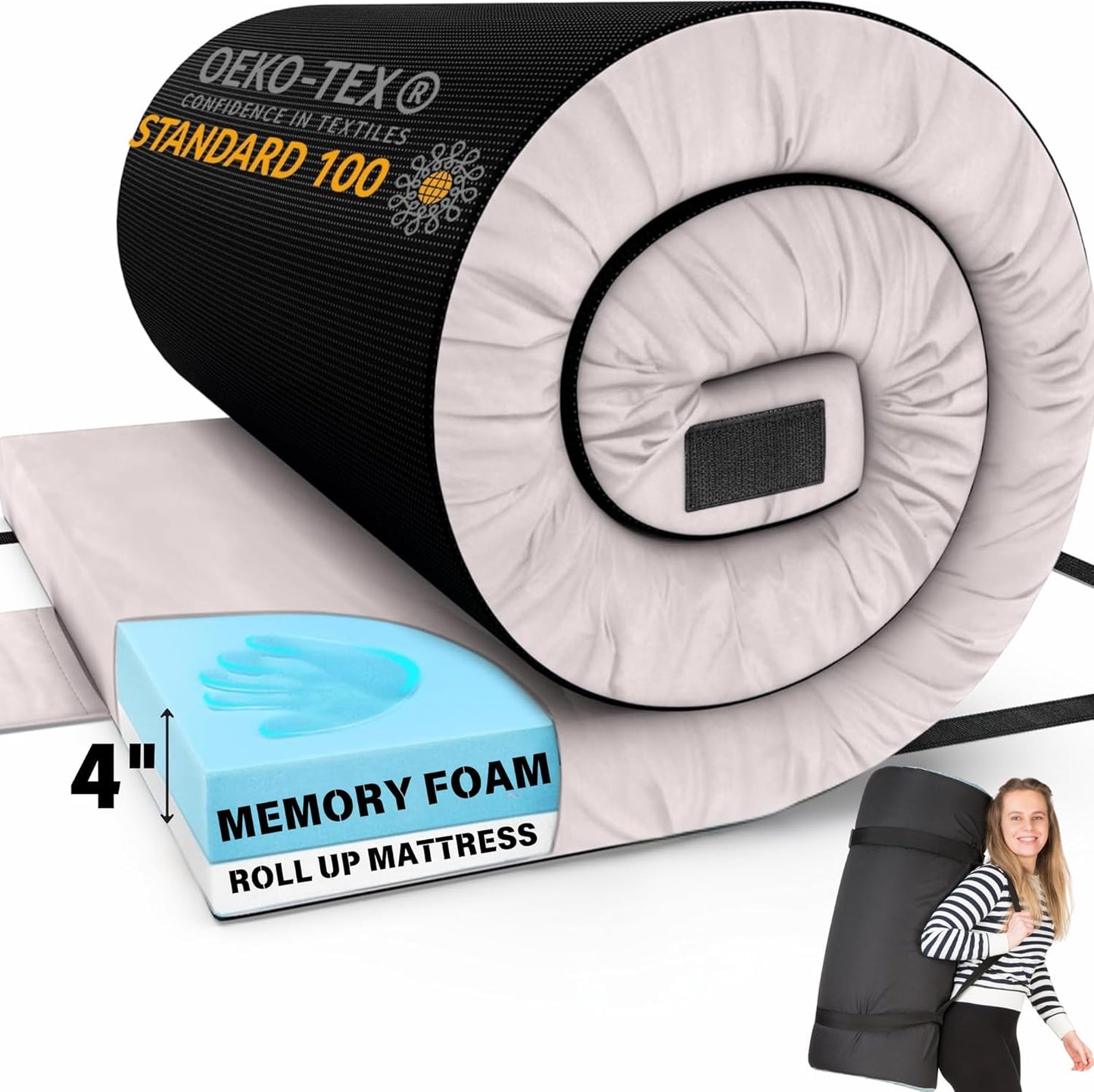 Hazli Memory Foam Camping Mattress – Twin XL
