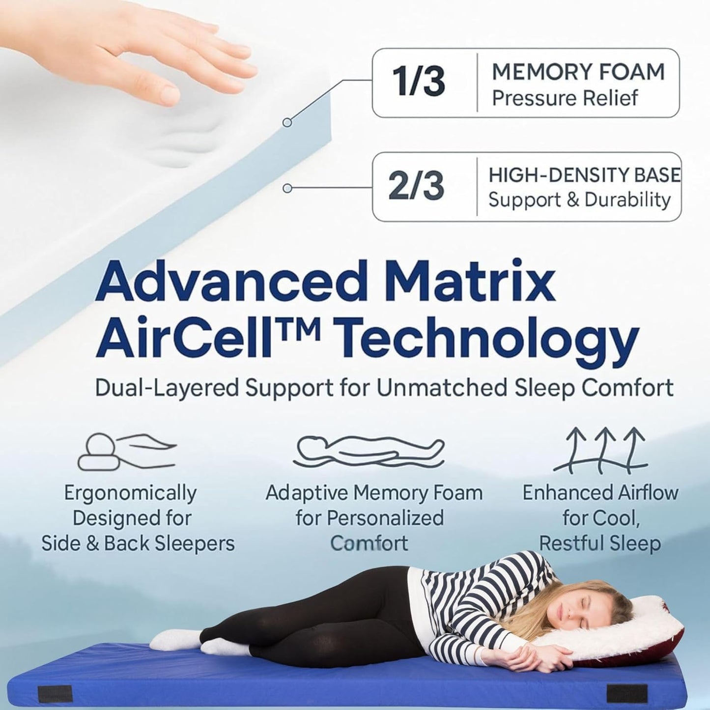 Hazli Memory Foam Camping Mattress – Twin XL