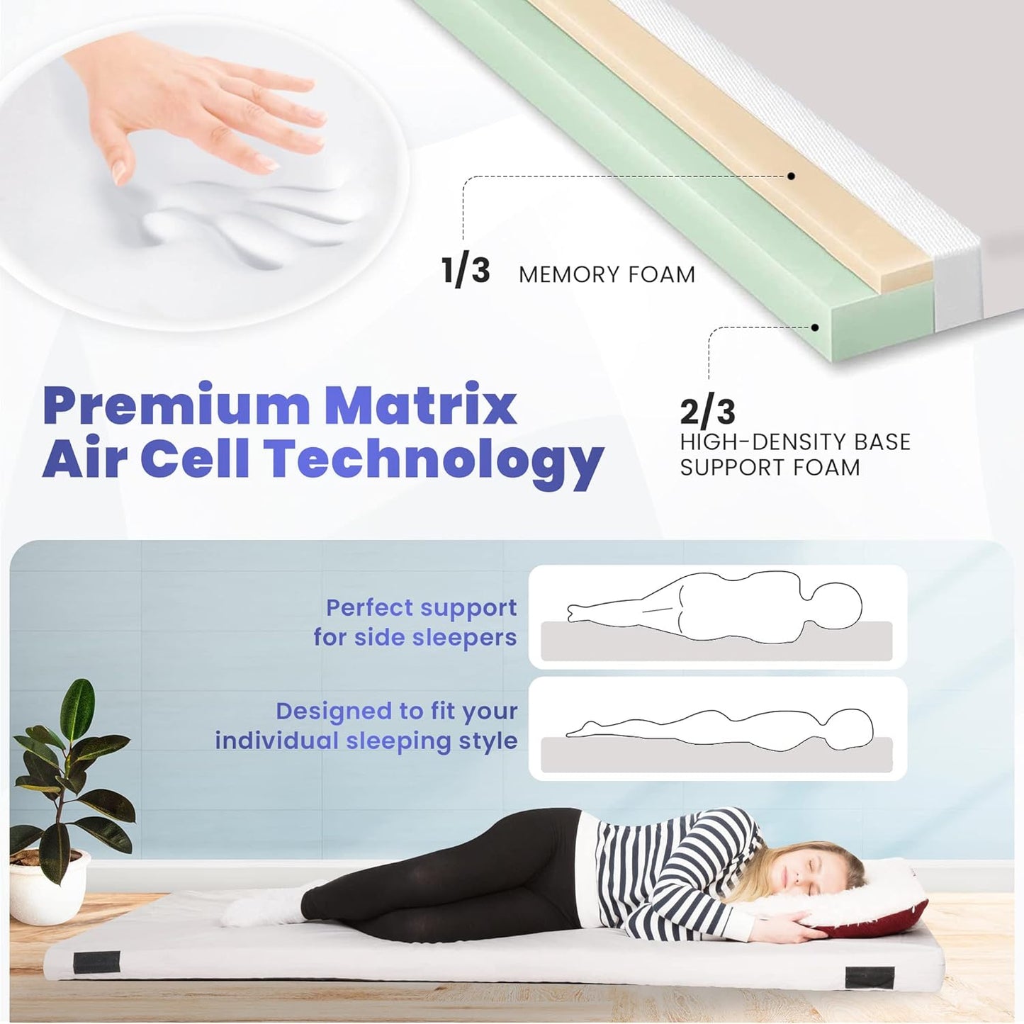 Hazli Memory Foam Camping Mattress – Twin XL
