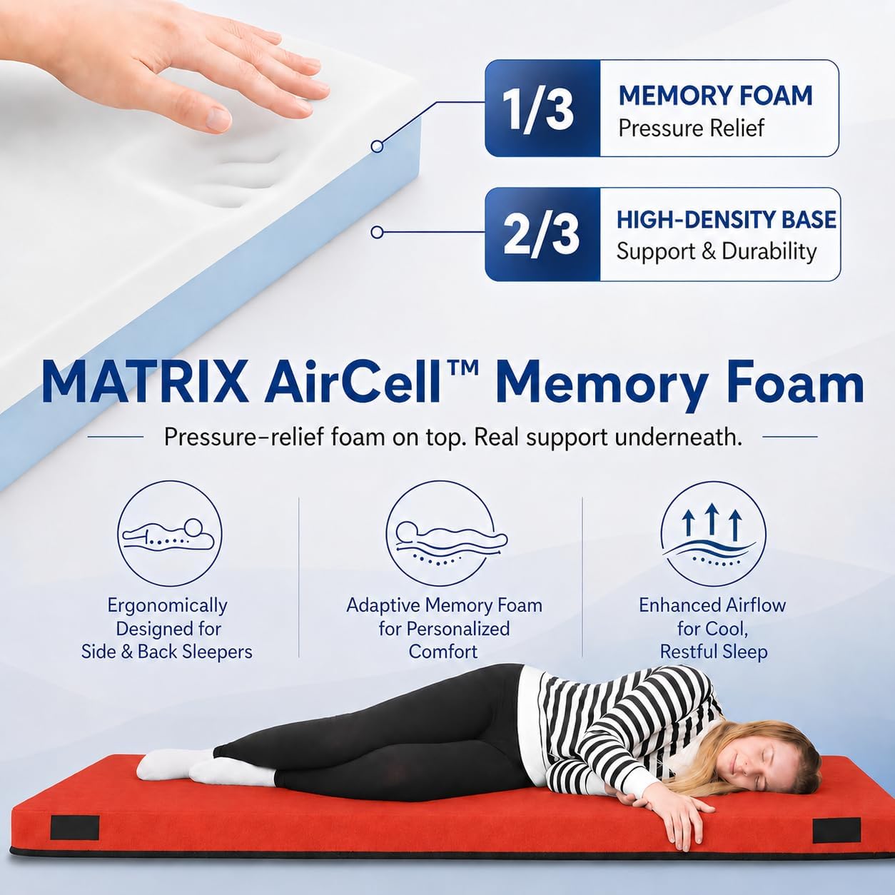 Hazli Memory Foam Camping Mattress – Twin XL