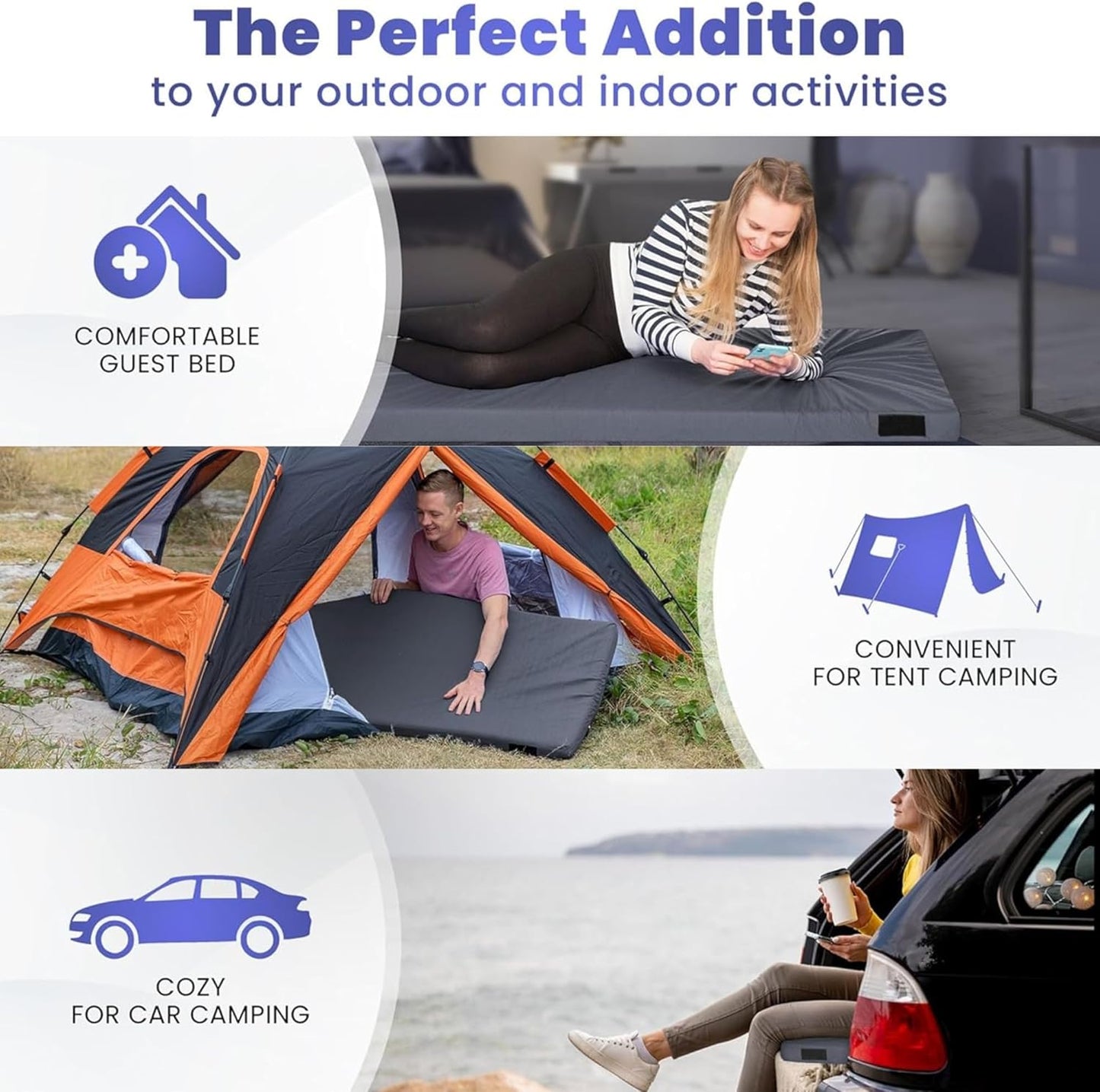 Hazli Memory Foam Camping Mattress – Twin XL