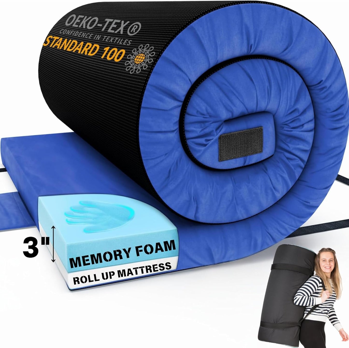 Hazli Memory Foam Camping Mattress – Twin XL