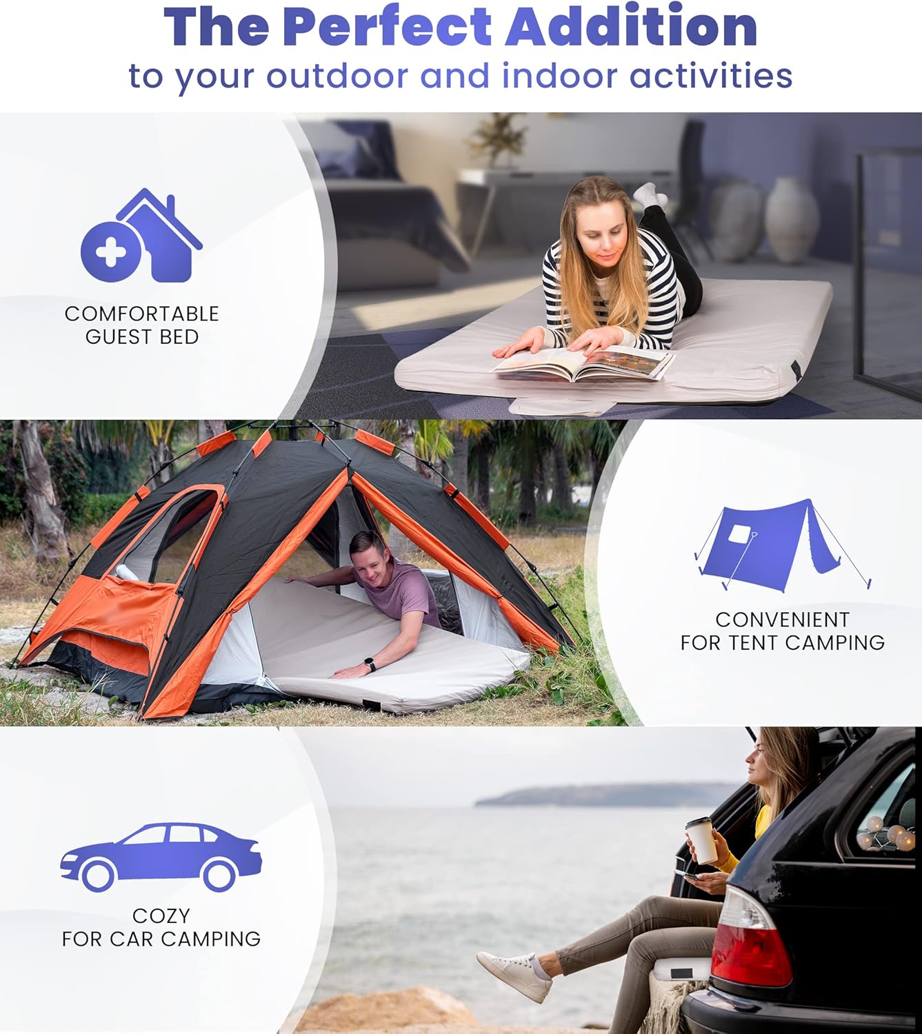 Hazli Memory Foam Camping Mattress – Twin XL