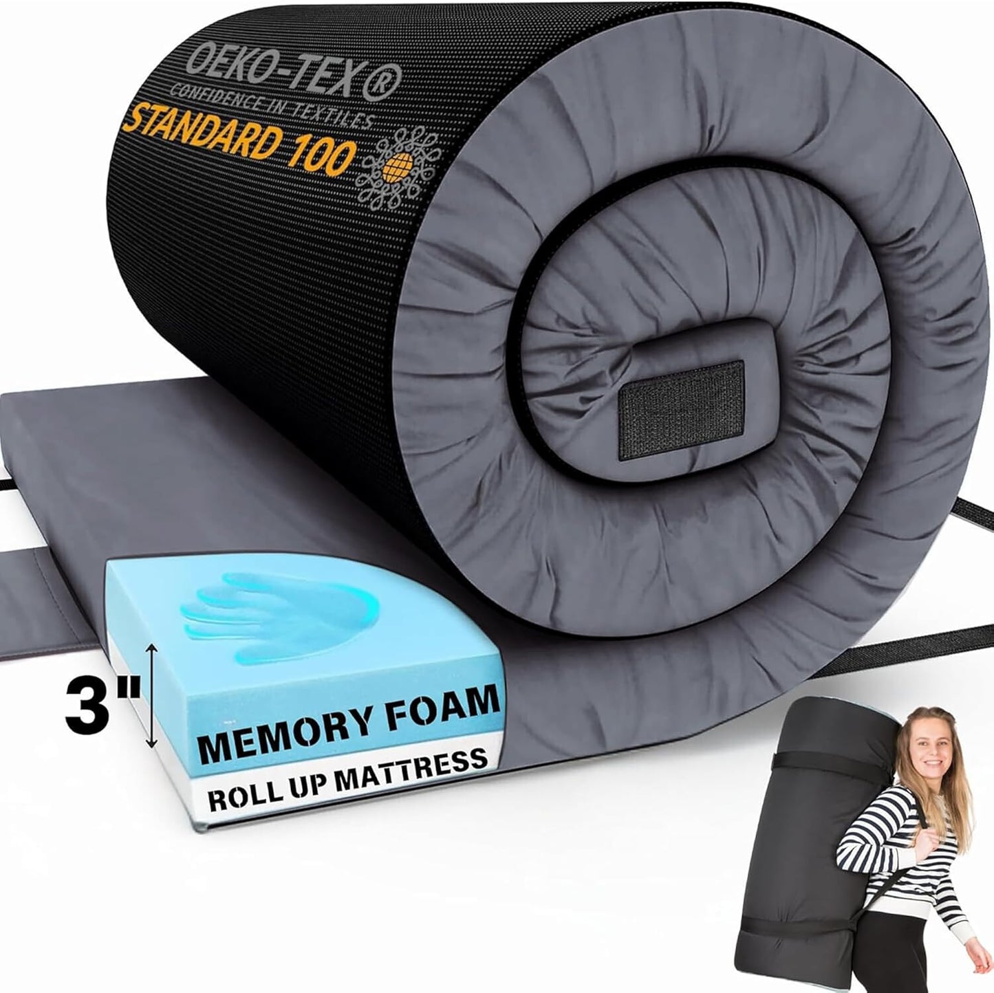 Hazli Memory Foam Camping Mattress – Twin XL