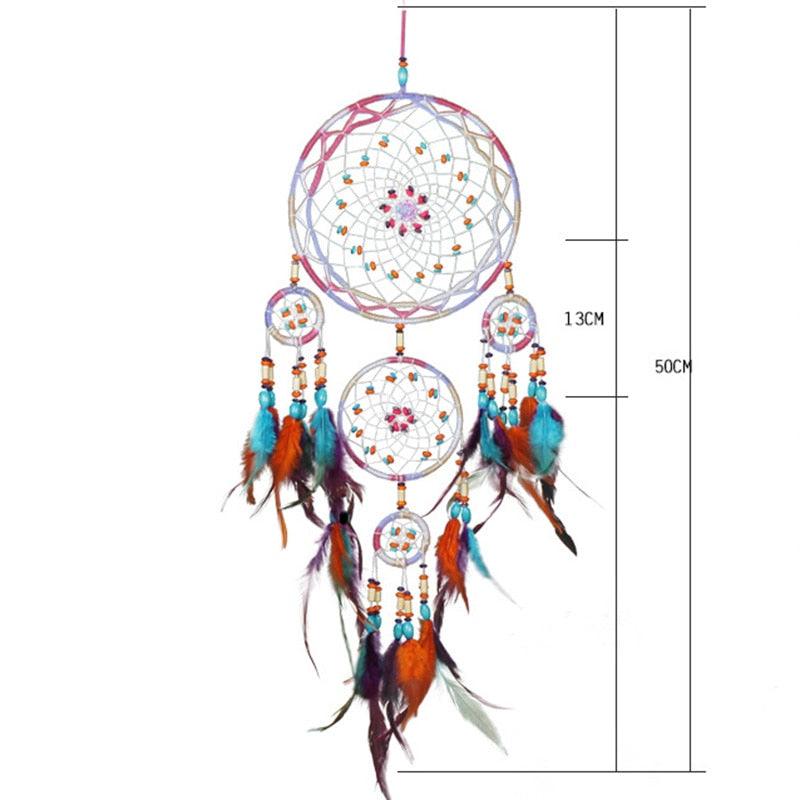 Handcrafted Dream Catcher Wind Chime with Feathers