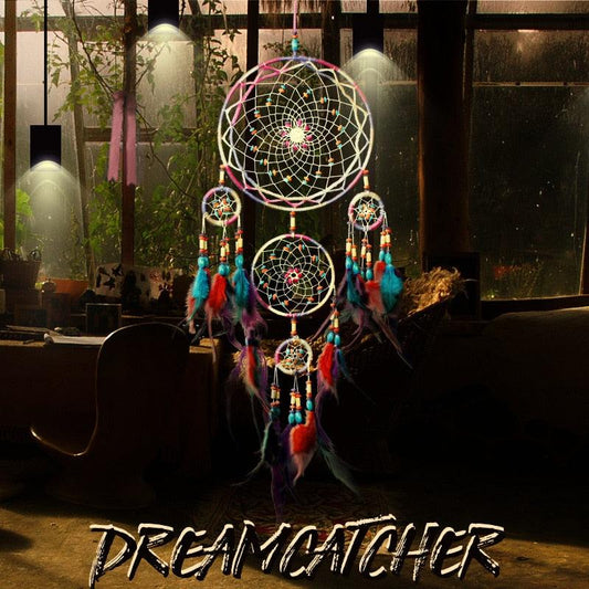 Handcrafted Dream Catcher Wind Chime with Feathers